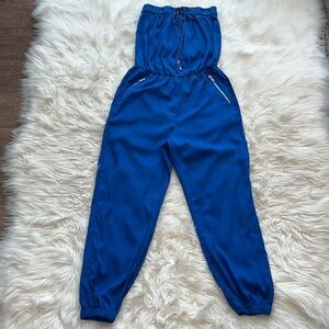 w118 by Walter Baker Athletic Strapless Jumpsuit ~ in Royal Blue
